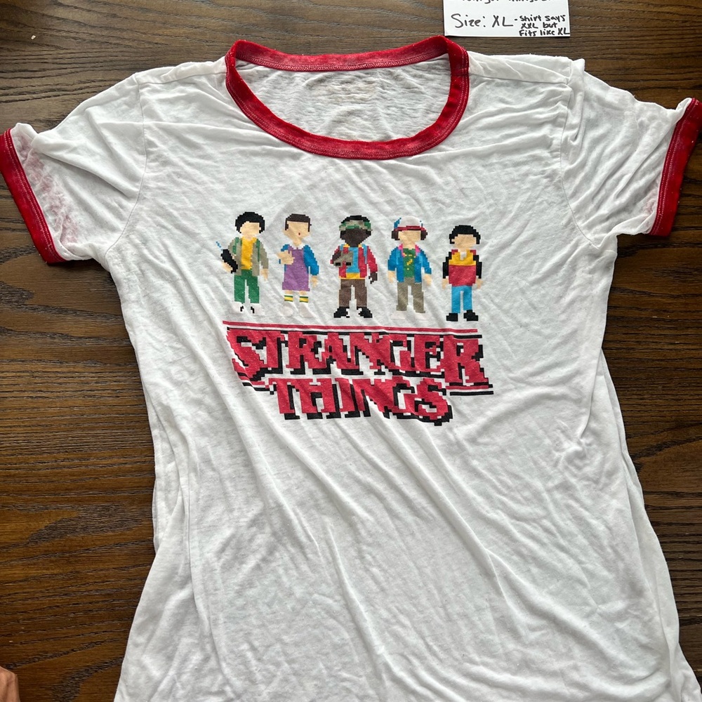 Stranger Things White and Red T-Shirt